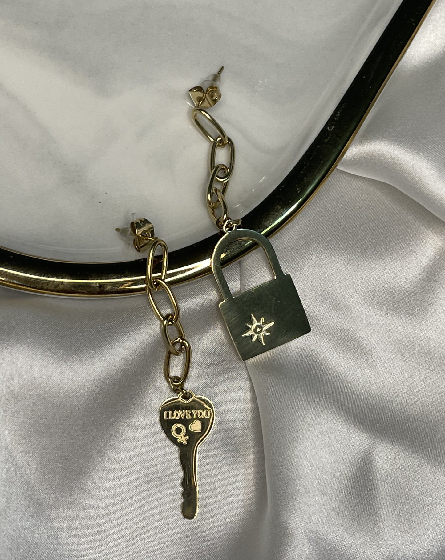 Leo Lock and Key Earrings