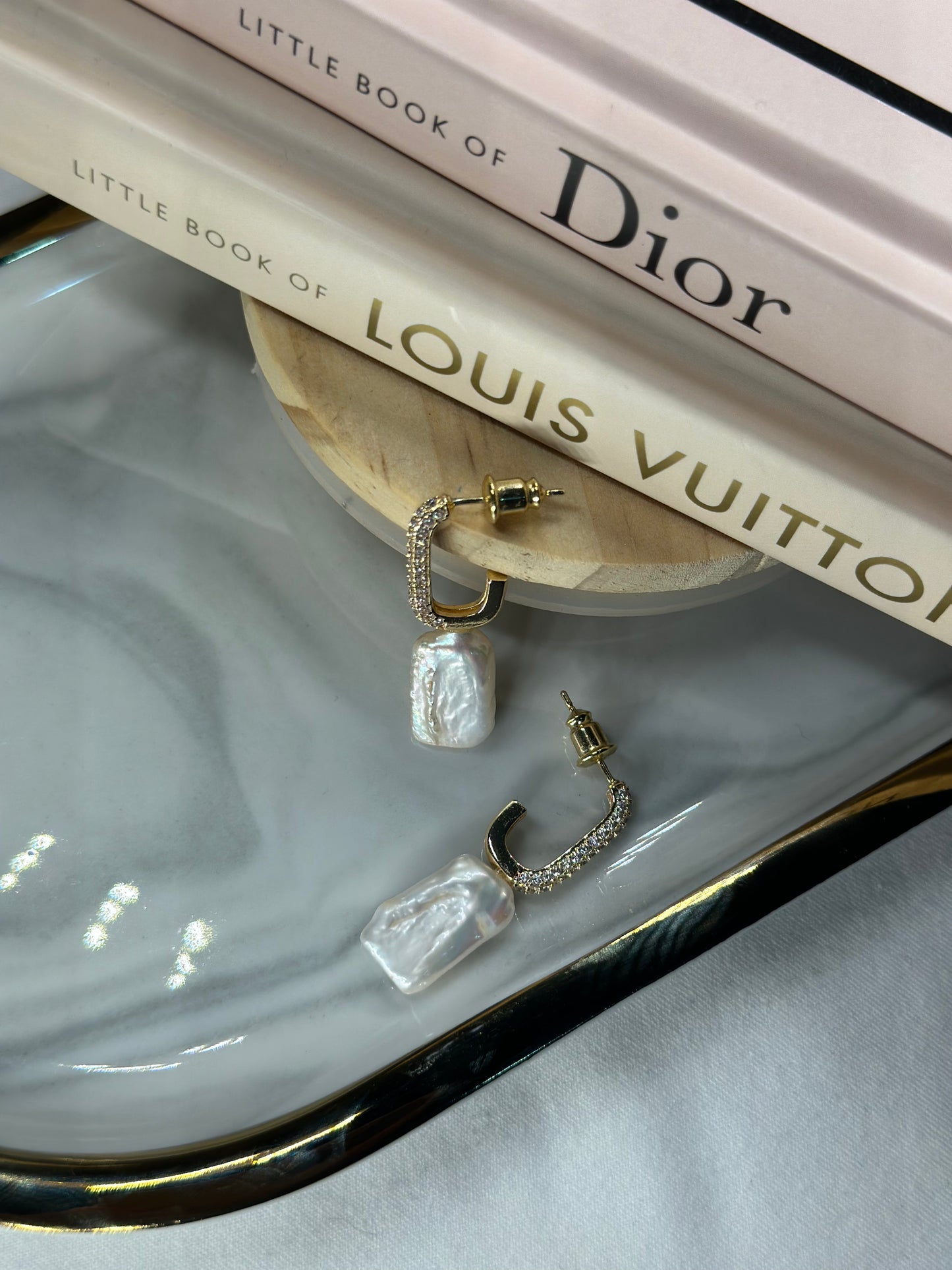 Lucianna Pearl Huggie Earrings