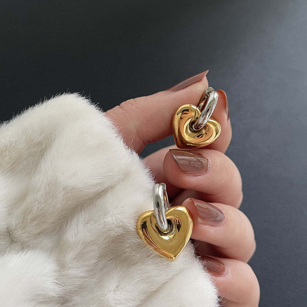 Linn Heart Shaped Drop Earrings